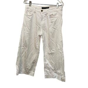 J Brand Liza Soft white cotton cropped wide leg cropped sailor pants 26